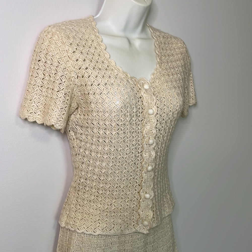 Vintage two piece knit dress Sz XS